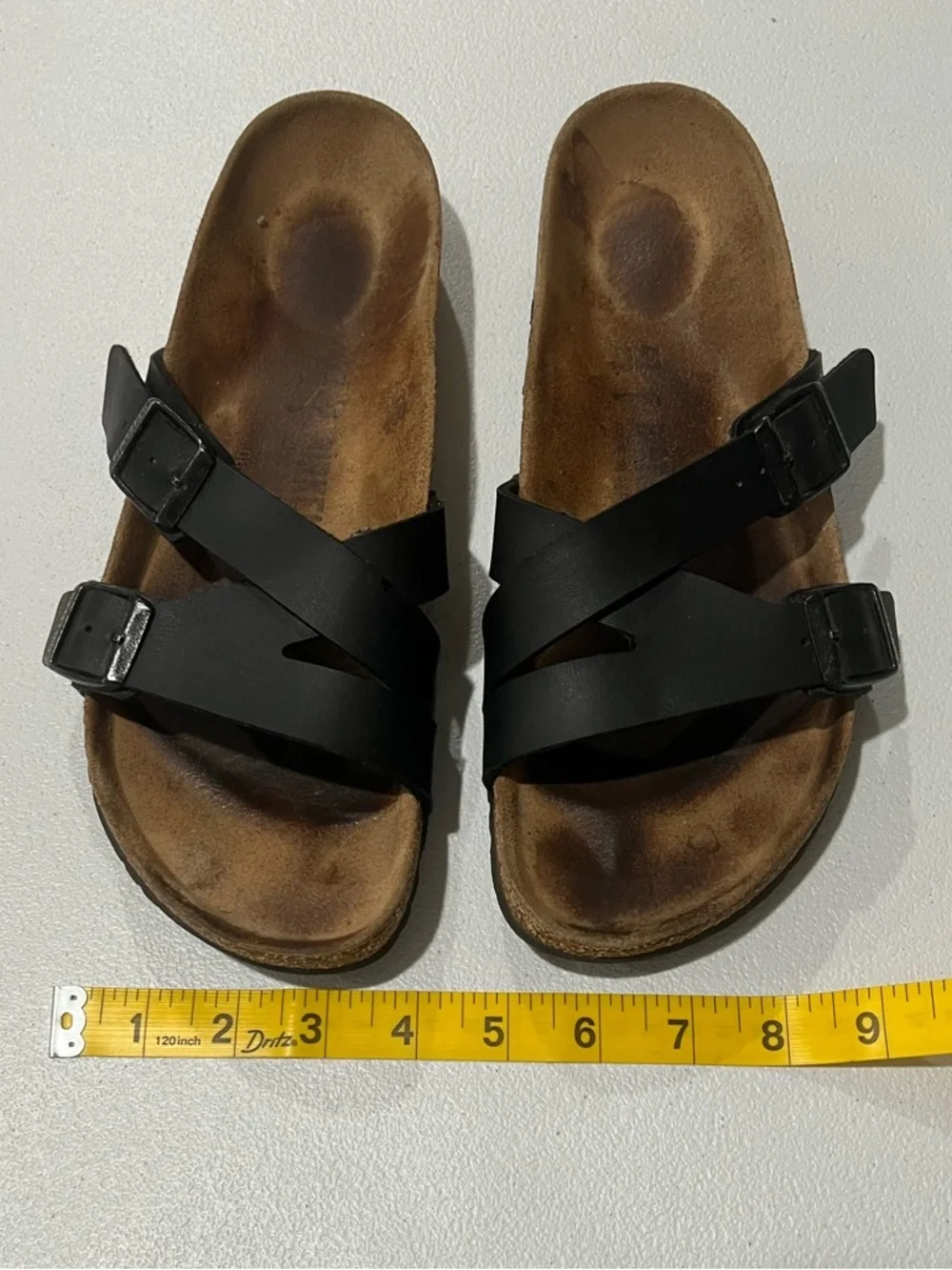 BIRKENSTOCK Black Double Strap Slide Sandals 11Womens 9 Men’s